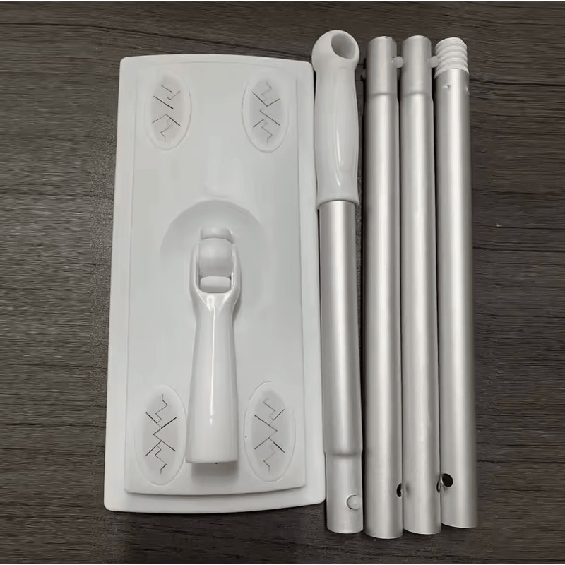 100 Pcs Dust Removal Paper White Aluminum Pole Flat Dust Mop MultiSurface DryWet Floor Cleaner 6