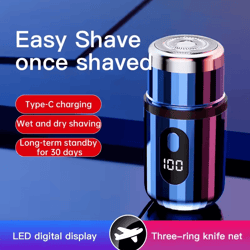 rechargeable washable portable electric razor – mini digital display shaver for men (outdoor & travel)