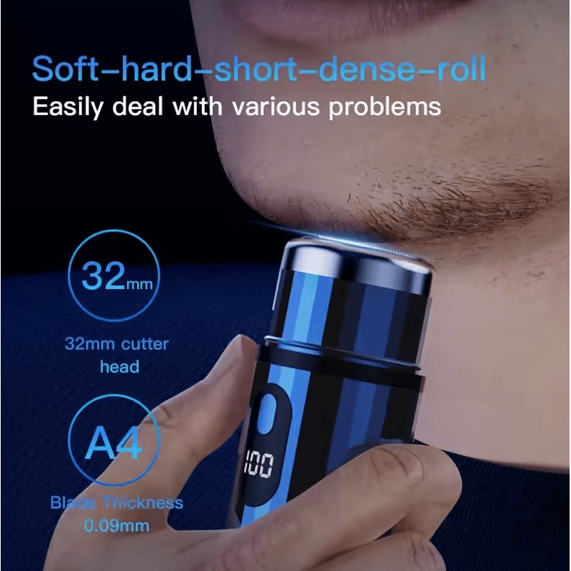 Rechargeable Washable Portable Electric Razor Mini Digital Display Shaver For Men Outdoor Travel 1