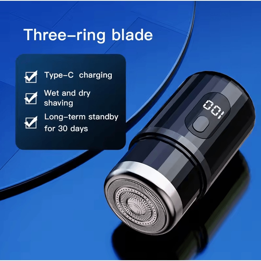 Rechargeable Washable Portable Electric Razor Mini Digital Display Shaver For Men Outdoor Travel 5