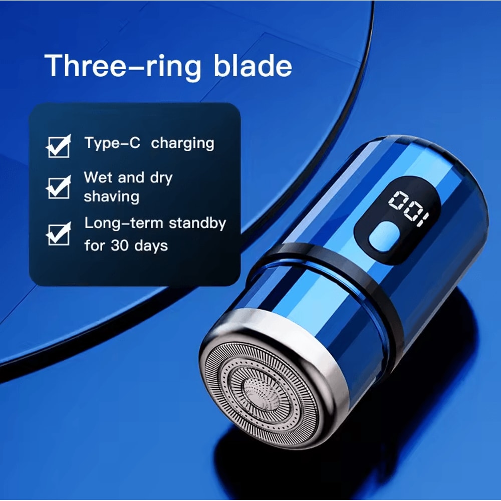 Rechargeable Washable Portable Electric Razor Mini Digital Display Shaver For Men Outdoor Travel 6