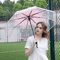 Creative Transparent Cherry Blossom Umbrella Clear Couple Student Beach SunRain Protection 1