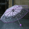 Creative Transparent Cherry Blossom Umbrella Clear Couple Student Beach SunRain Protection 9