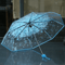 Creative Transparent Cherry Blossom Umbrella Clear Couple Student Beach SunRain Protection 7