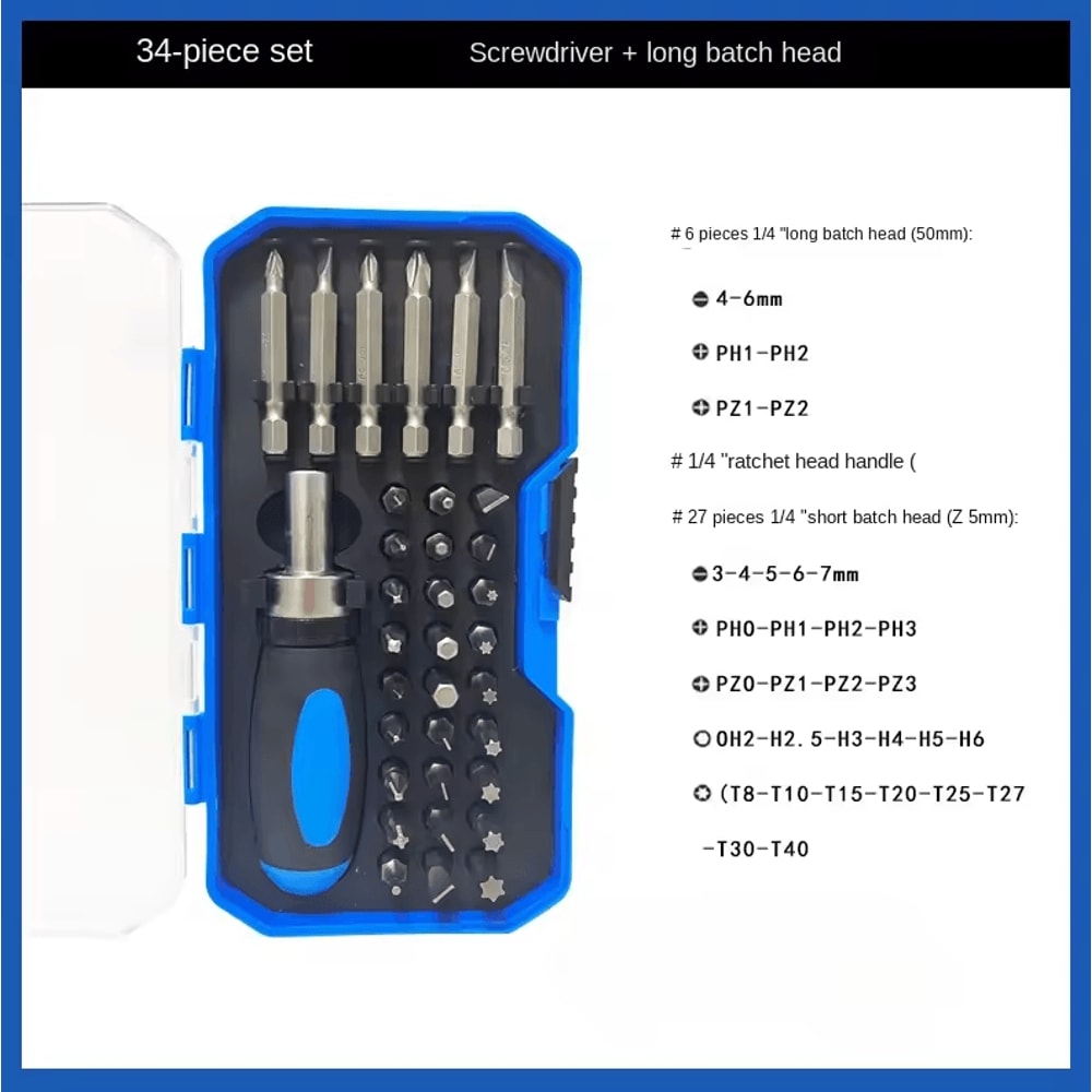 Multifunctional Household Repair Hand Tool Interchangeable Screwdriver Set With Slotted Phillips 5