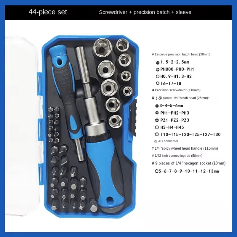 Multifunctional Household Repair Hand Tool Interchangeable Screwdriver Set With Slotted Phillips 6