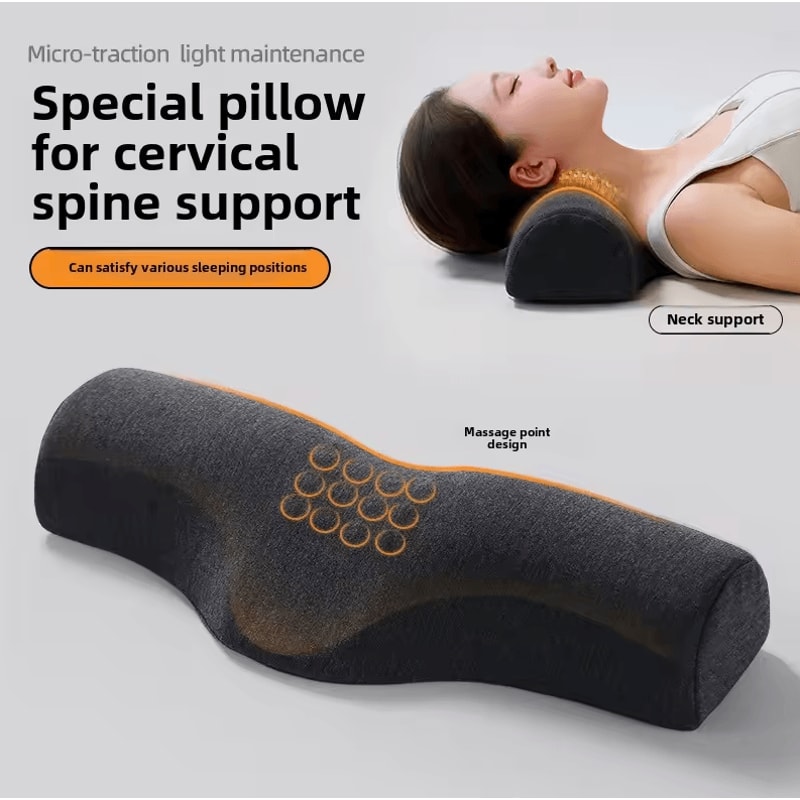 Cervical Contour Support Memory Foam Pillow Traction Neck Shoulder Relaxing Ergonomic Sleep Pillo 0