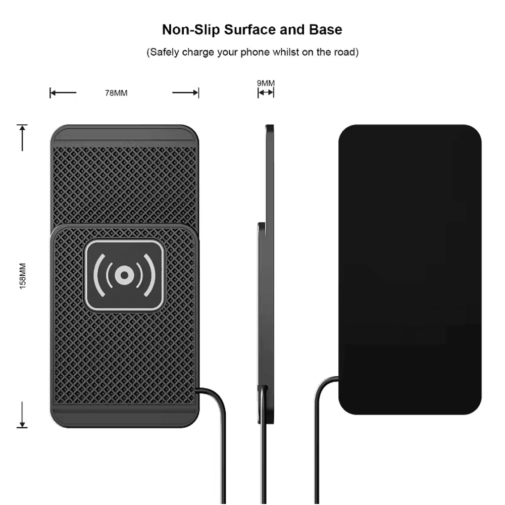 Universal 1 M USB TypeC Wireless Charging Pad NonSlip Portable Phone Charger Stand For Home Car 5