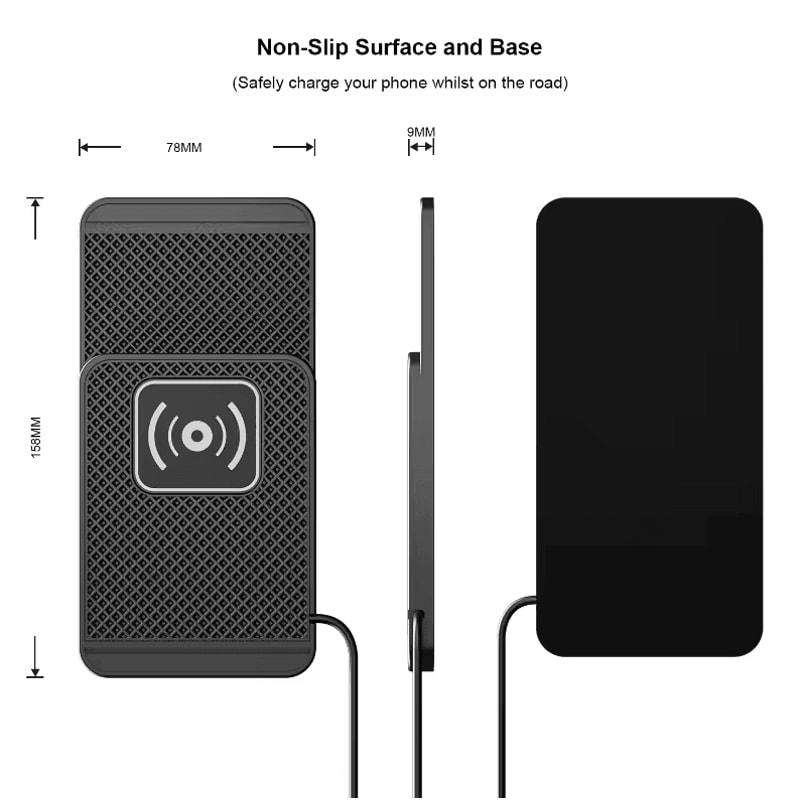 Universal 1 M USB TypeC Wireless Charging Pad NonSlip Portable Phone Charger Stand For Home Car 5