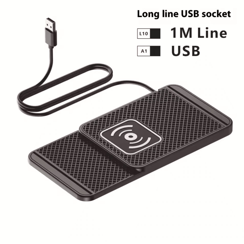 Universal 1 M USB TypeC Wireless Charging Pad NonSlip Portable Phone Charger Stand For Home Car 6