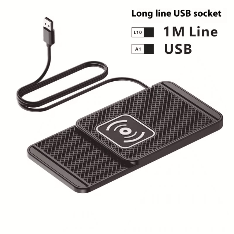 Universal 1 M USB TypeC Wireless Charging Pad NonSlip Portable Phone Charger Stand For Home Car 6