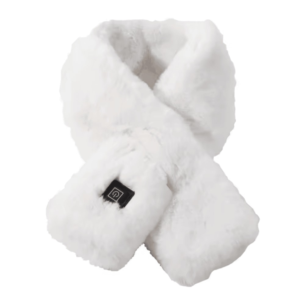Plush USB Heated Scarf For Winter Faux Fur Heated Neck Warmer Washable Unisex 6