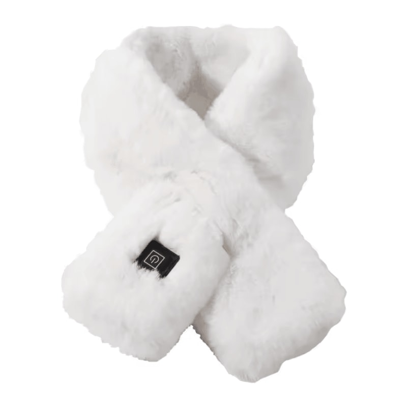 Plush USB Heated Scarf For Winter Faux Fur Heated Neck Warmer Washable Unisex 6