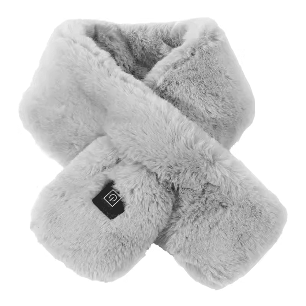 Plush USB Heated Scarf For Winter Faux Fur Heated Neck Warmer Washable Unisex 7