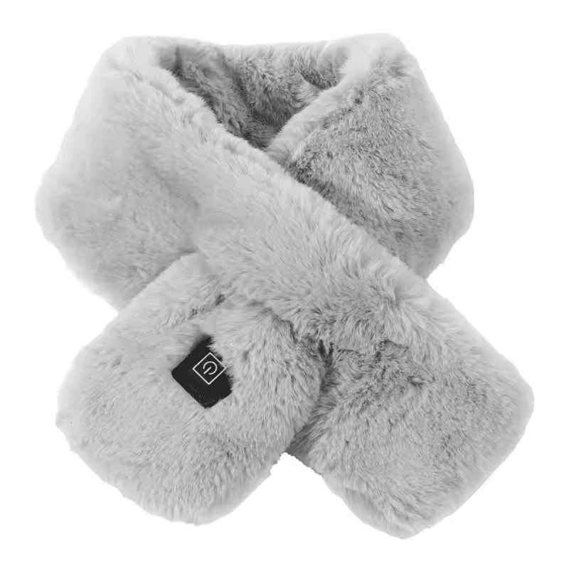 Plush USB Heated Scarf For Winter Faux Fur Heated Neck Warmer Washable Unisex 7