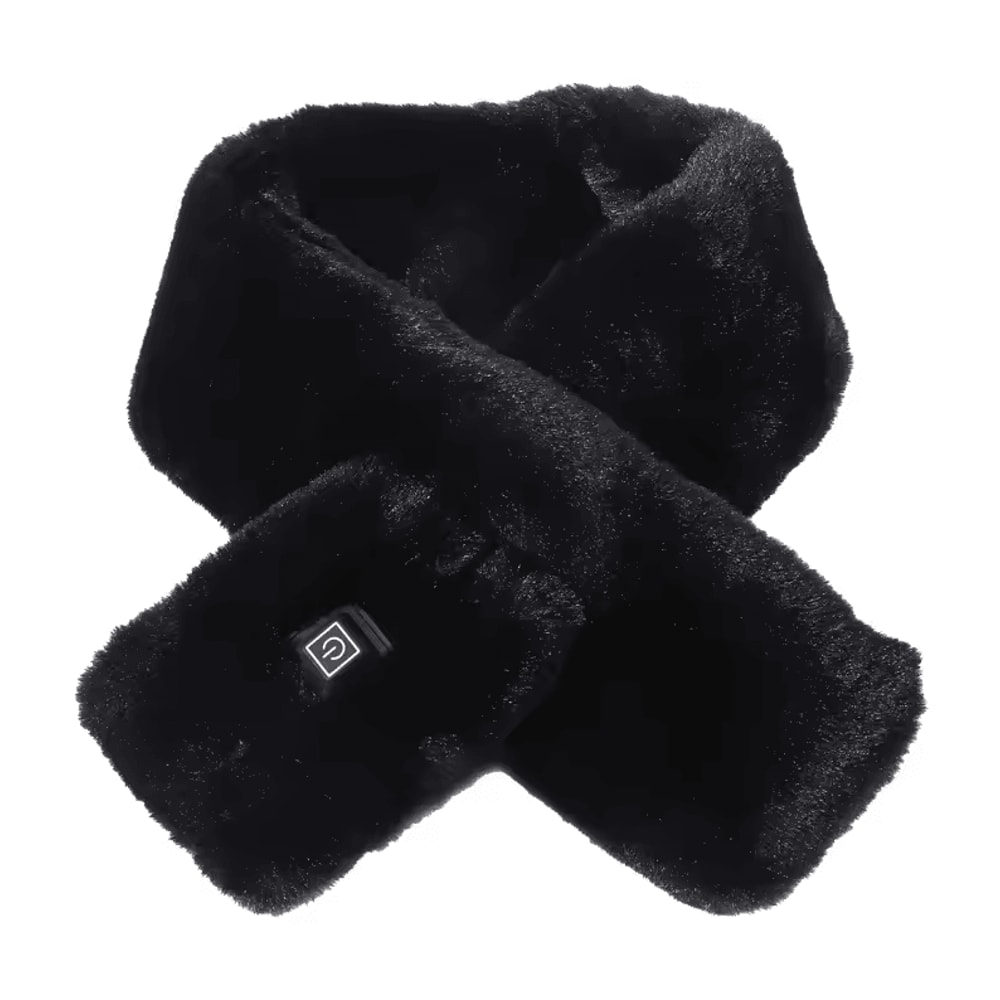 Plush USB Heated Scarf For Winter Faux Fur Heated Neck Warmer Washable Unisex 8