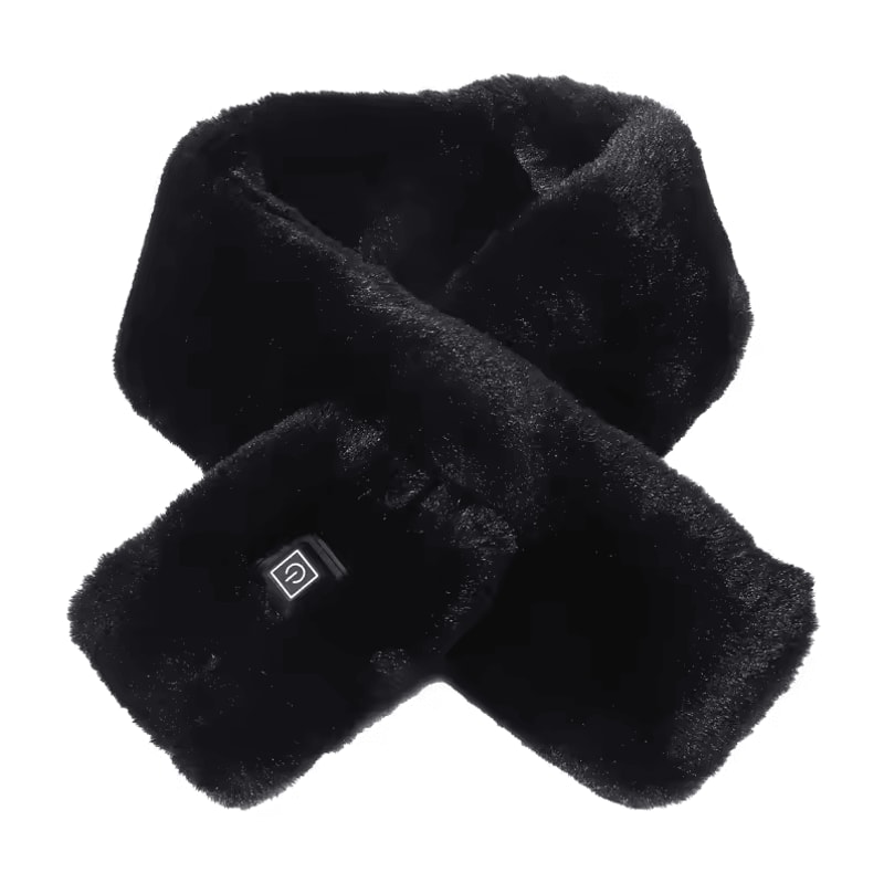 Plush USB Heated Scarf For Winter Faux Fur Heated Neck Warmer Washable Unisex 8