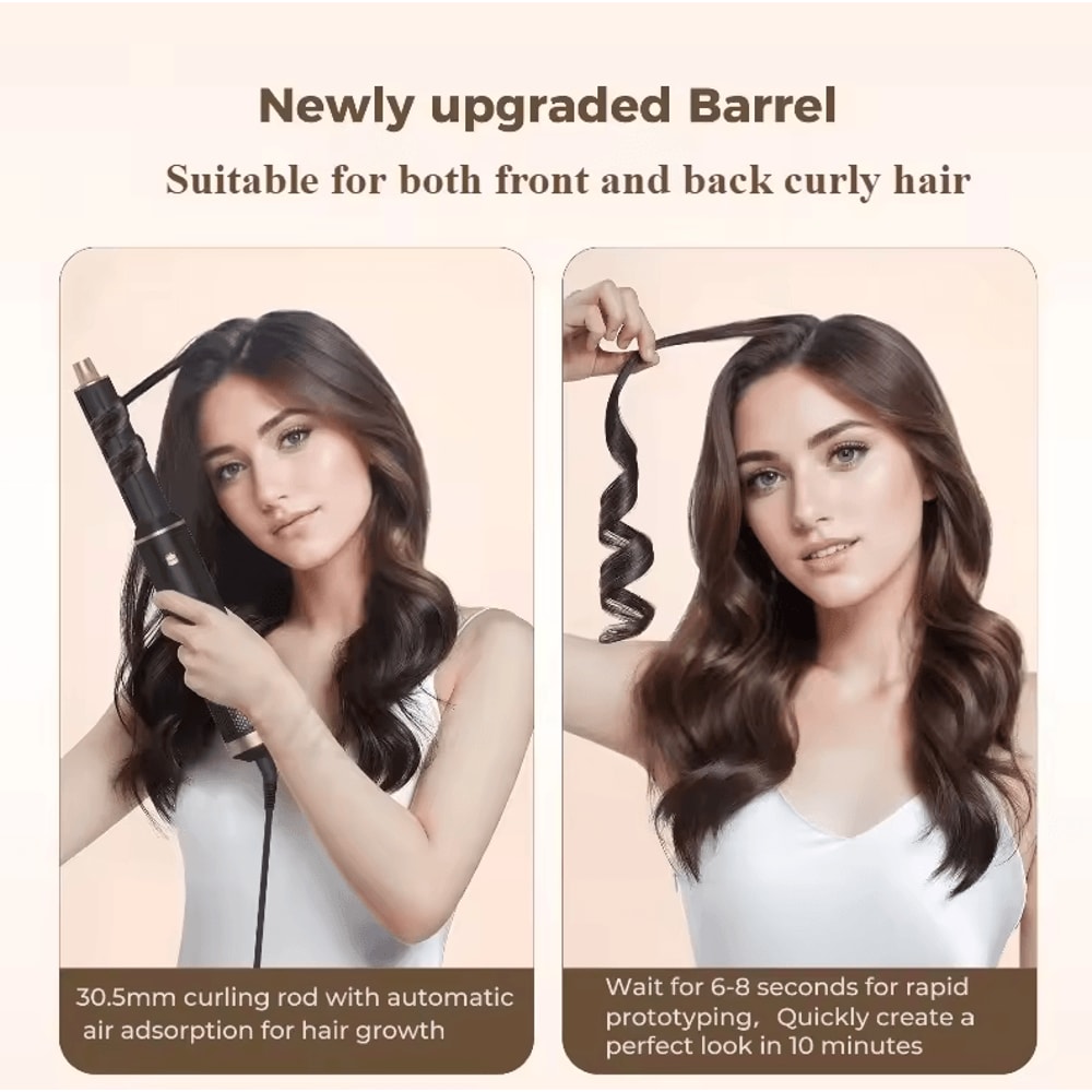 5in1 Ionic Hot Air Brush Styler Hair Dryer Brush With Detachable Heads For Curling Straightening 1