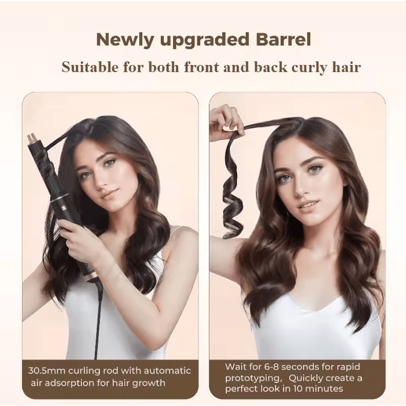 5in1 Ionic Hot Air Brush Styler Hair Dryer Brush With Detachable Heads For Curling Straightening 1