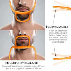 silicone mens beard shaping tool | beard shaper guide for neckline & cheek styling (easy clean & carry)
