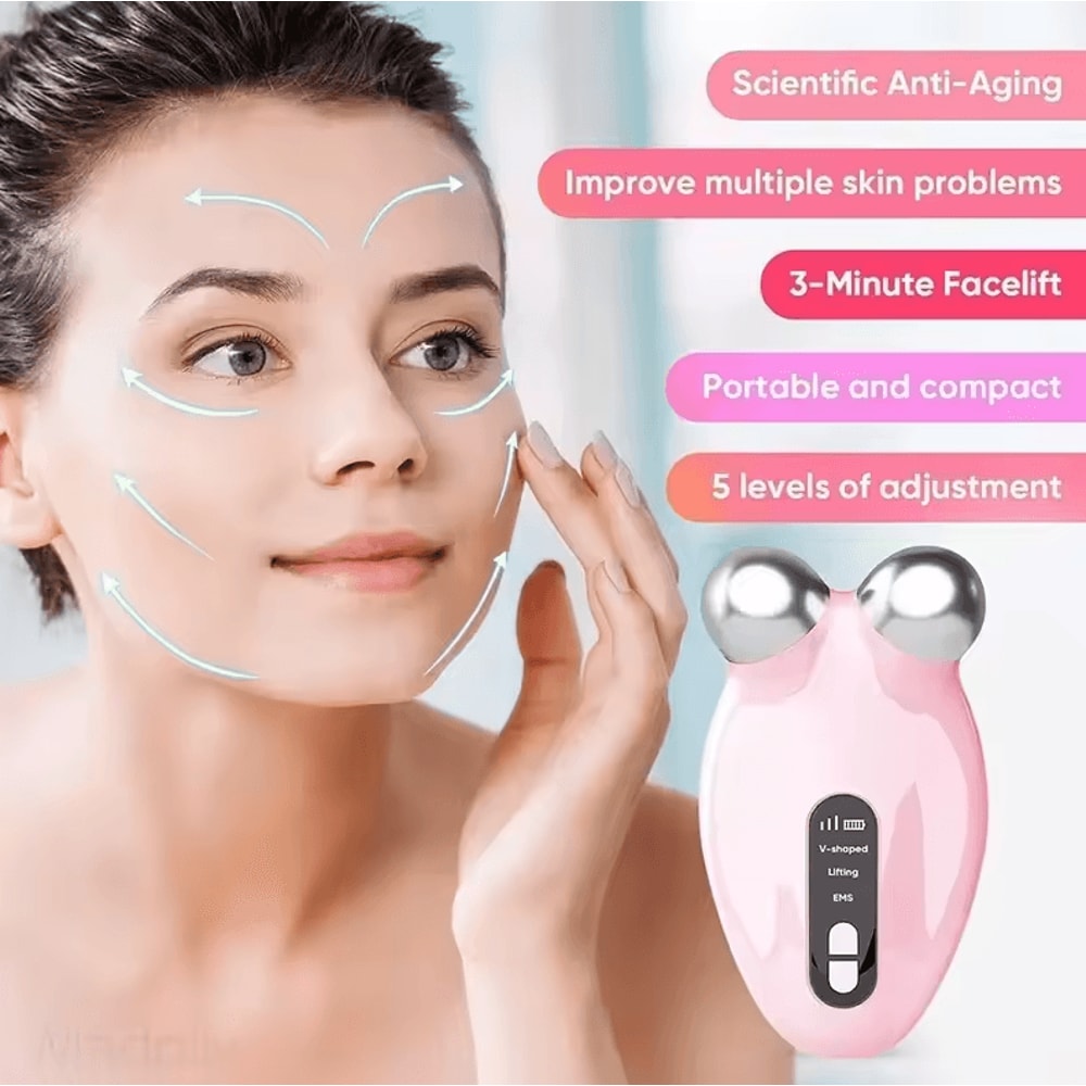 EMS Facial Massager Roller Microcurrent Face Lifting VFace Beauty Device For Skin Rejuvenation 2