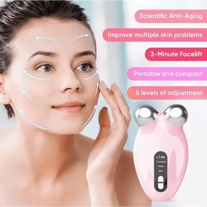 EMS Facial Massager Roller Microcurrent Face Lifting VFace Beauty Device For Skin Rejuvenation 2