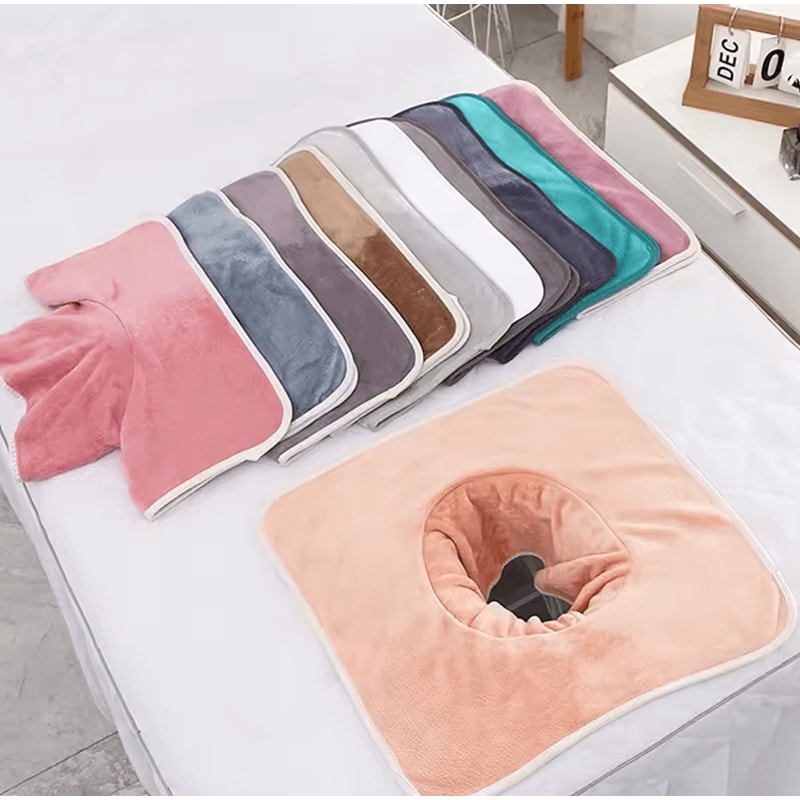 Thickened Beauty SPA Massage Table Face Towel With Hole Salon Hotel Spa Linen 14 By 14in 0