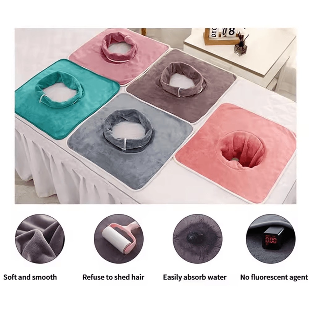 Thickened Beauty SPA Massage Table Face Towel With Hole Salon Hotel Spa Linen 14 By 14in 2