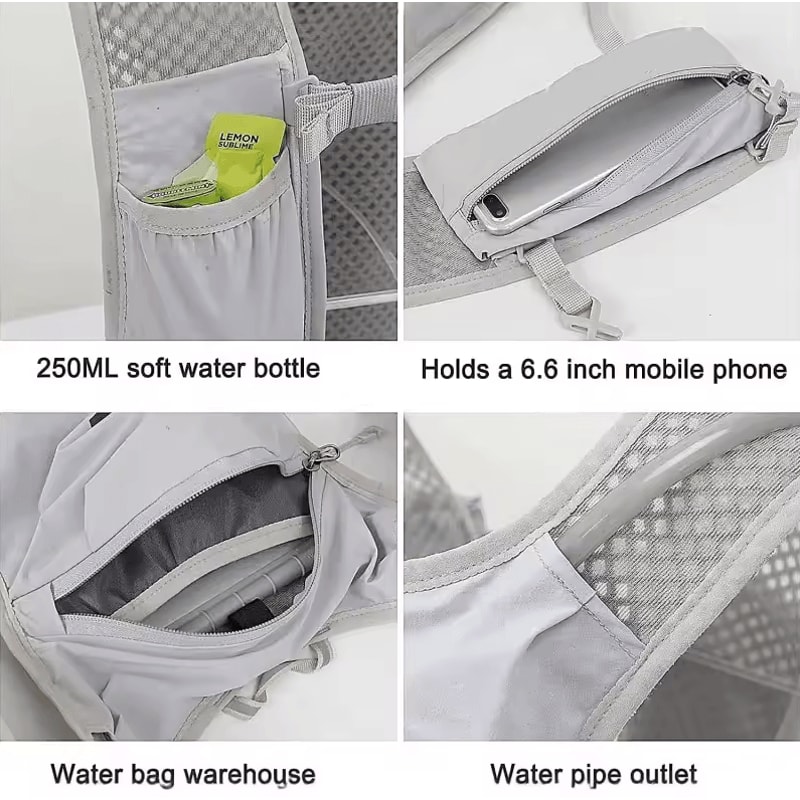Comfortable Breathable Sport Backpack Vest Waterproof Reflective Running Biking Pack With Phone P 2