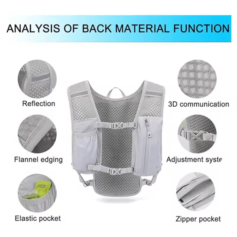 Comfortable Breathable Sport Backpack Vest Waterproof Reflective Running Biking Pack With Phone P 4