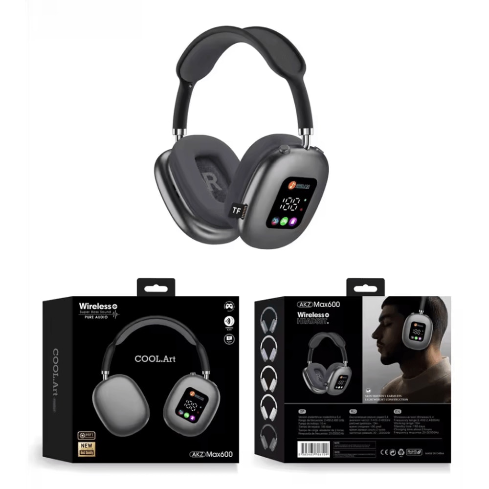 Wireless Bluetooth Touch Headphones With Digital Display HeadMounted Noise Cancellation Earphones 6