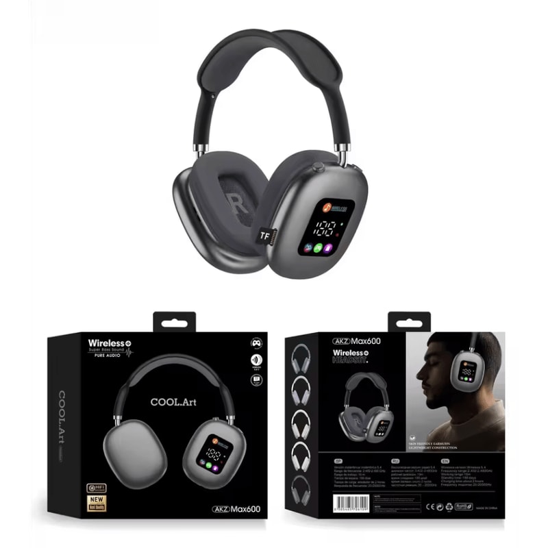 Wireless Bluetooth Touch Headphones With Digital Display HeadMounted Noise Cancellation Earphones 6