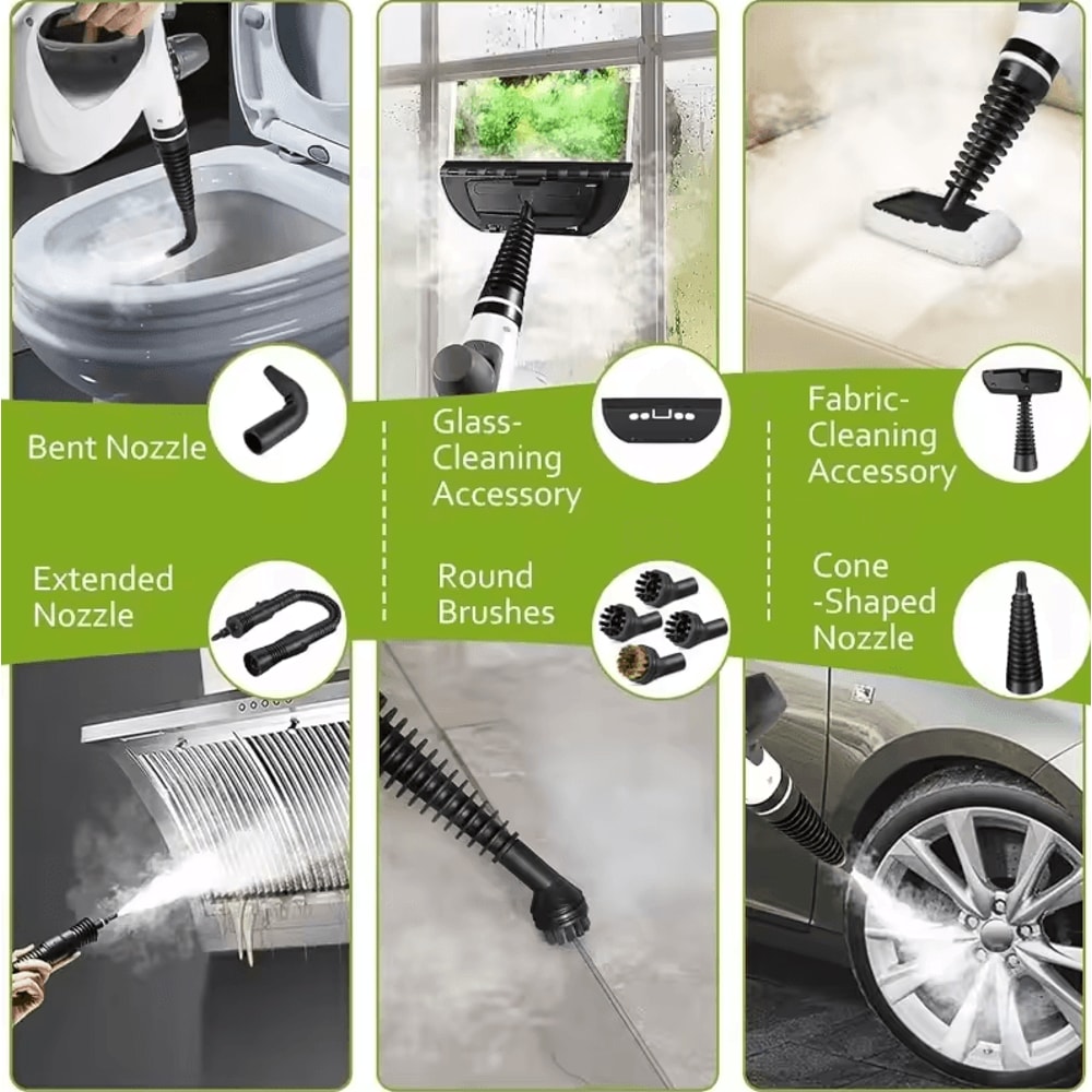 1050W Handheld Steam Cleaner Machine High Temperature Pressurized Steamer With 9 Accessories For H 2