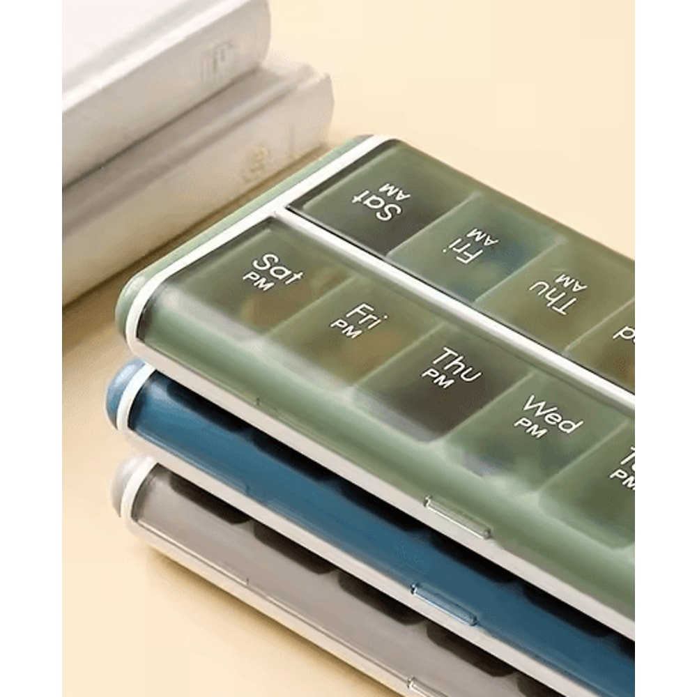 14Grid 7Day Weekly Pill Organizer Box Dustproof MoistureProof Daily Medicine Vitamin Storage Case 0
