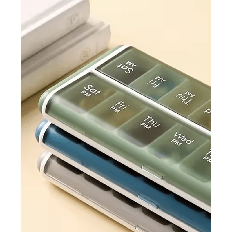 14Grid 7Day Weekly Pill Organizer Box Dustproof MoistureProof Daily Medicine Vitamin Storage Case 0