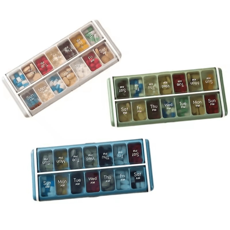 14Grid 7Day Weekly Pill Organizer Box Dustproof MoistureProof Daily Medicine Vitamin Storage Case 6