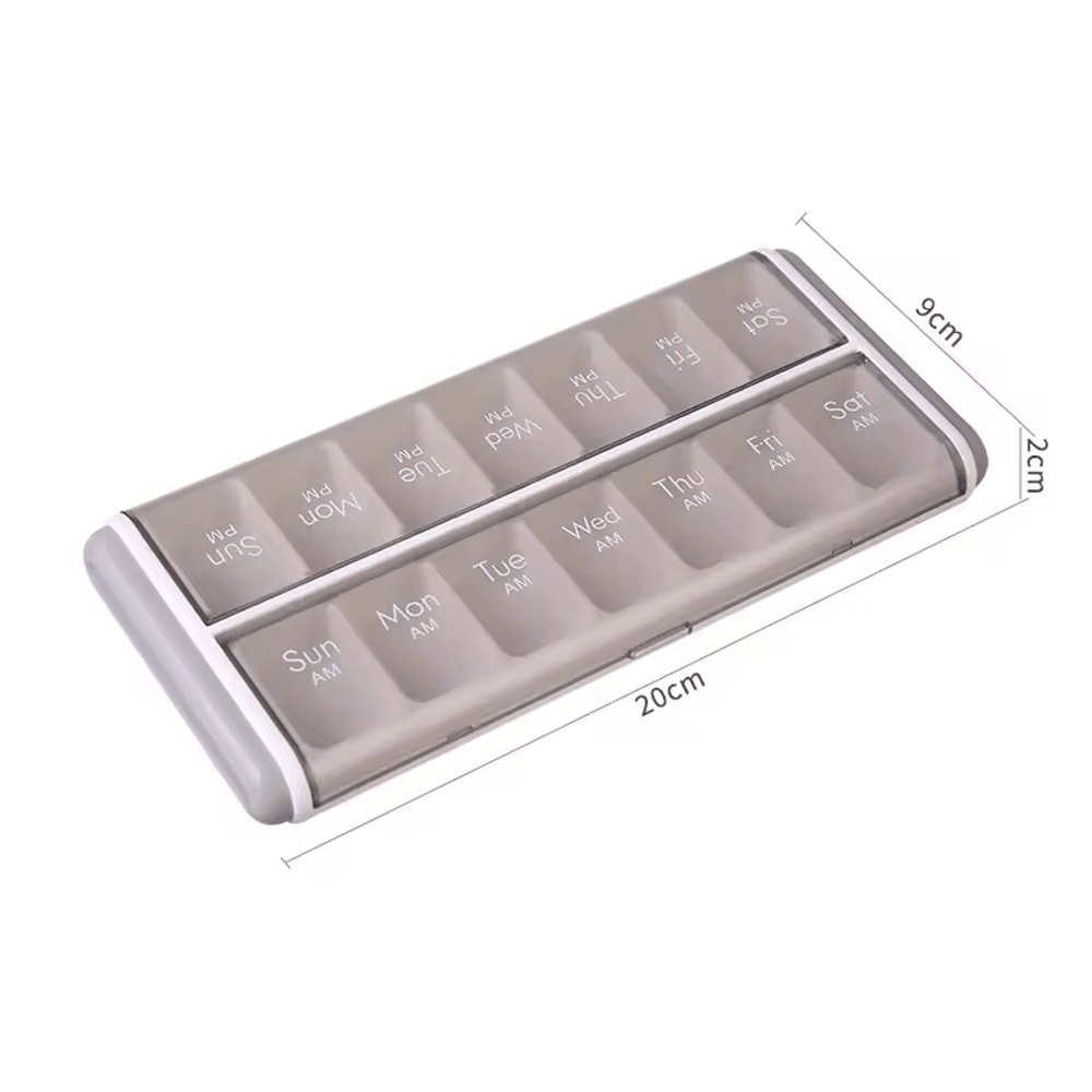 14Grid 7Day Weekly Pill Organizer Box Dustproof MoistureProof Daily Medicine Vitamin Storage Case 7