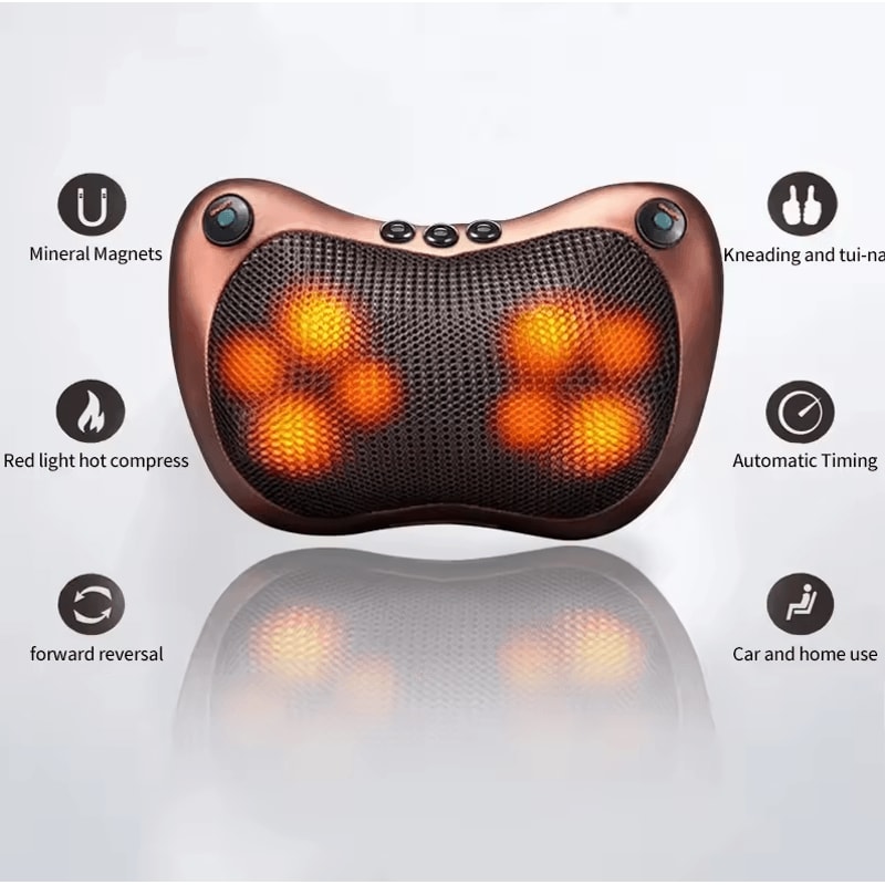 Portable Electric Massage Pillow Smart Neck Shoulder Waist Cervical Massage Pillow For Home Car 3
