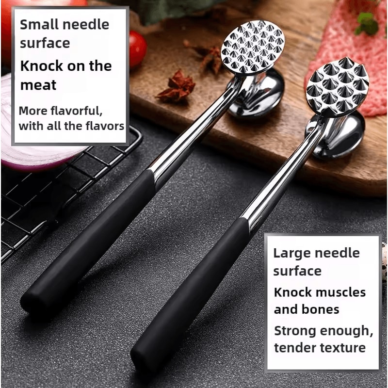 HighQuality DoubleSided Meat Hammer Tool Household Meat Tenderizer Mallet For Beef Pork Steak 0