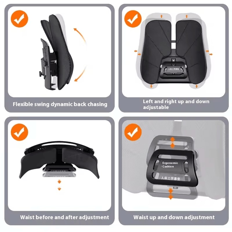 Portable Car Lumbar Support Cushion Ergonomic Back Waist Support Pillow For Car And Office Chair 2