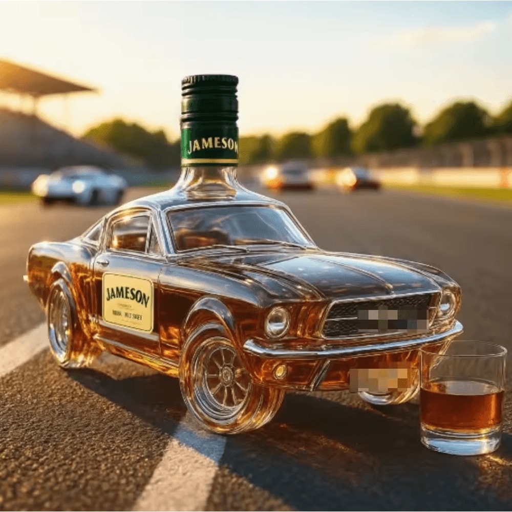 Modern Car Shaped Whiskey Glass Decanter Bottle Transparent Whisky Bottle For Spirits 2
