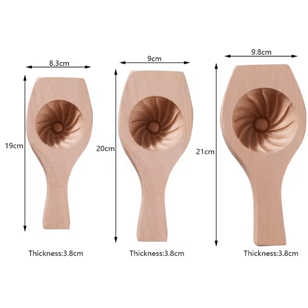 Solid Wood Handmade Mantou Stuffed Bun Mold Dough Shaping Tool For Steamed Buns 5