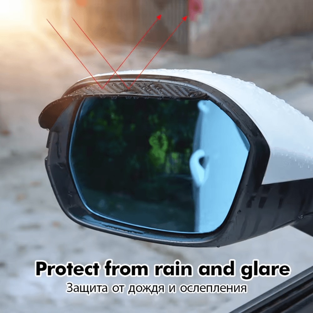 2Piece Universal Rearview Mirror Rain Shield Car Mirror Rain Sun Visor Blocker Covers 2
