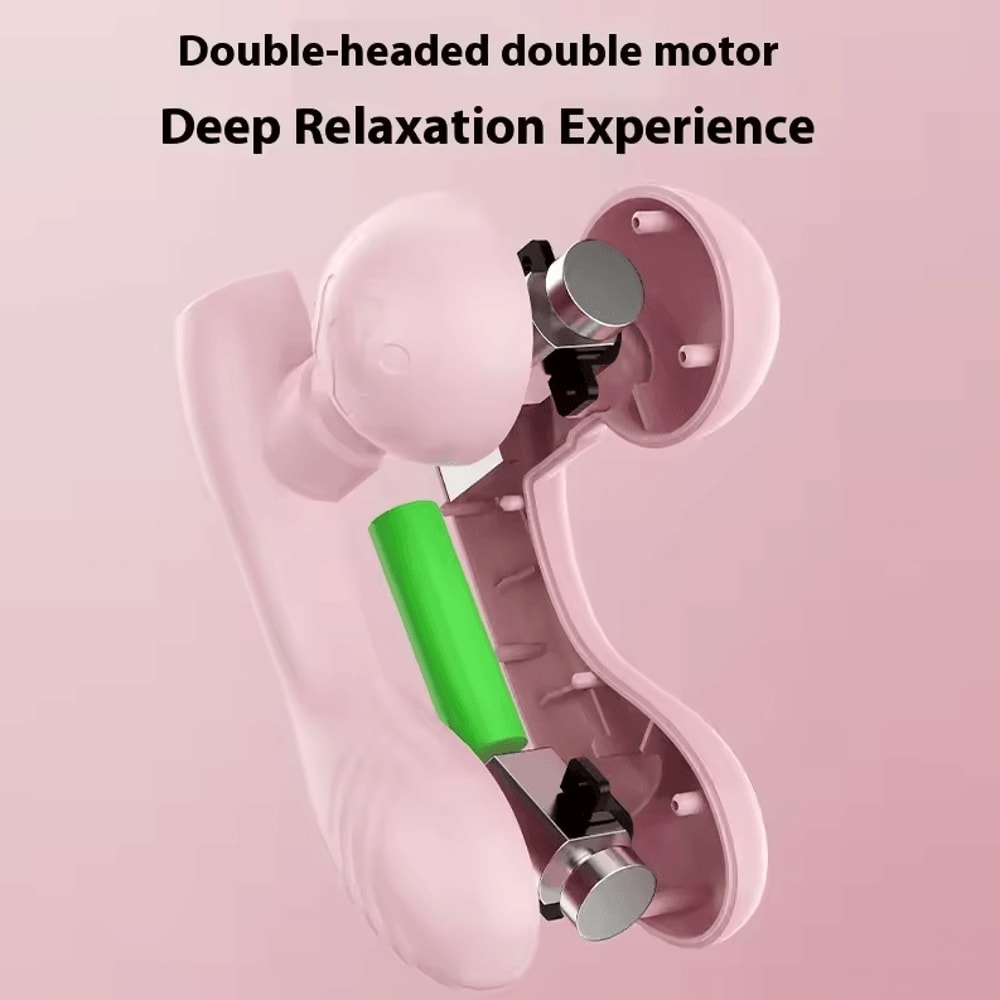 DoubleEnded Portable Fascia Gun Massager Silent Mini Deep Vibration Muscle Relaxer With 4 Gears 4