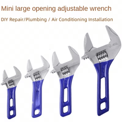short shank adjustable spanner | mini adjustable torque wrench for pipe fitting installation (4/5/6/8 in)
