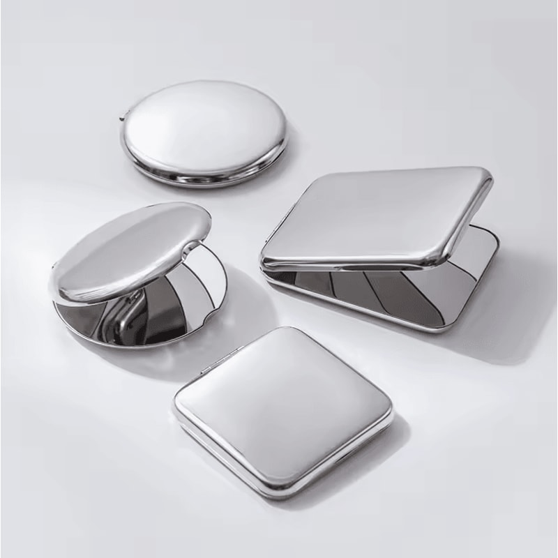 Ultra Slim Folding Cosmetic Mirror Shatterproof Stainless Steel Portable Pocket Makeup Mirror 1