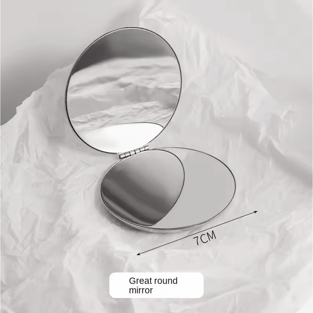 Ultra Slim Folding Cosmetic Mirror Shatterproof Stainless Steel Portable Pocket Makeup Mirror 5