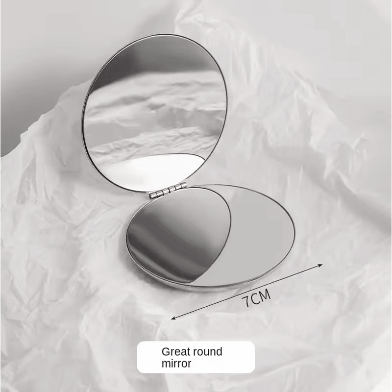 Ultra Slim Folding Cosmetic Mirror Shatterproof Stainless Steel Portable Pocket Makeup Mirror 5