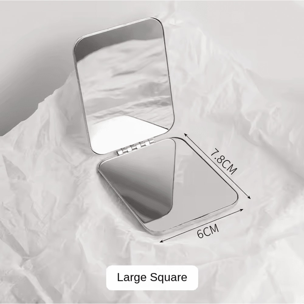 Ultra Slim Folding Cosmetic Mirror Shatterproof Stainless Steel Portable Pocket Makeup Mirror 6