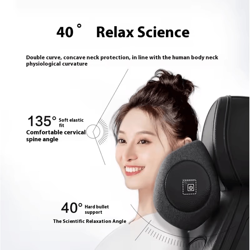 Universal Car Massage Seat Cushion Set Hot Compress Lumbar Headrest Support Pillow For Neck Prote 4